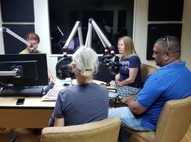 Interview being conducted at Radio Lethem
